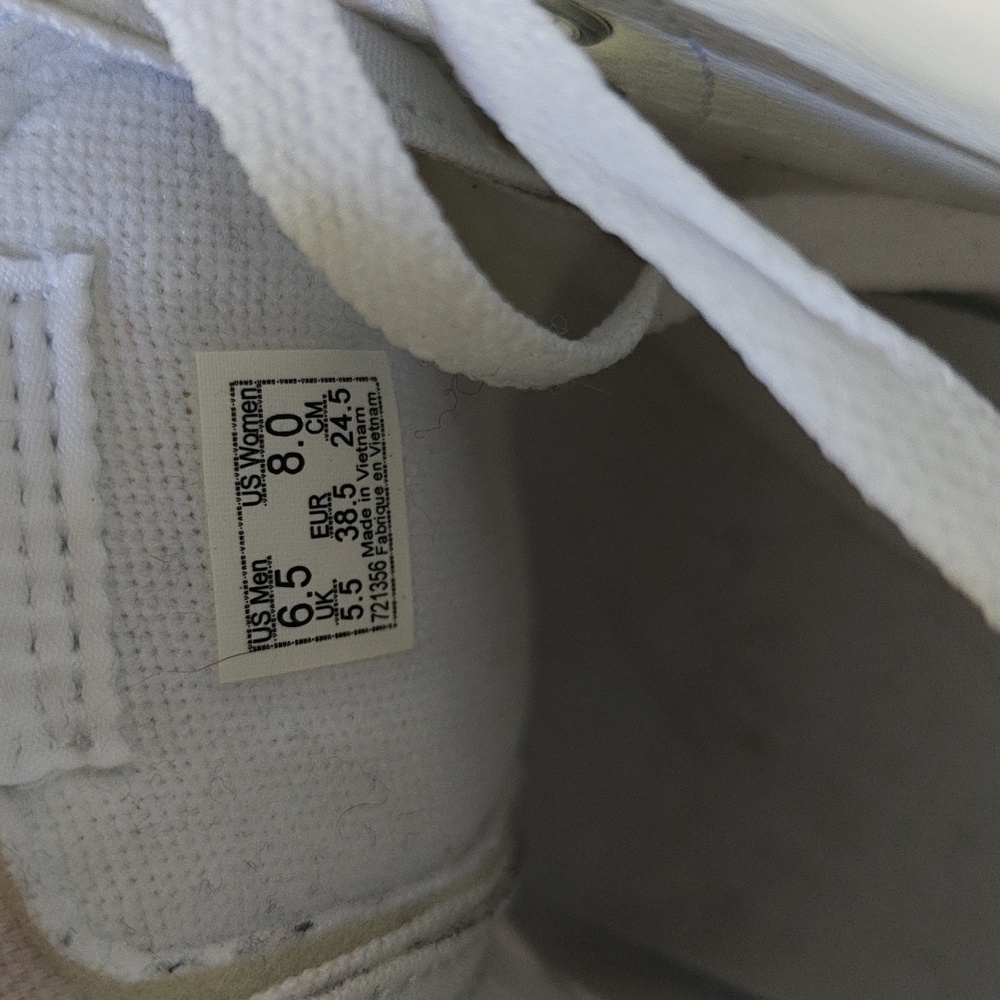 White Vans Sk8-Hi Shoes Size 8 - Picture 5 of 5